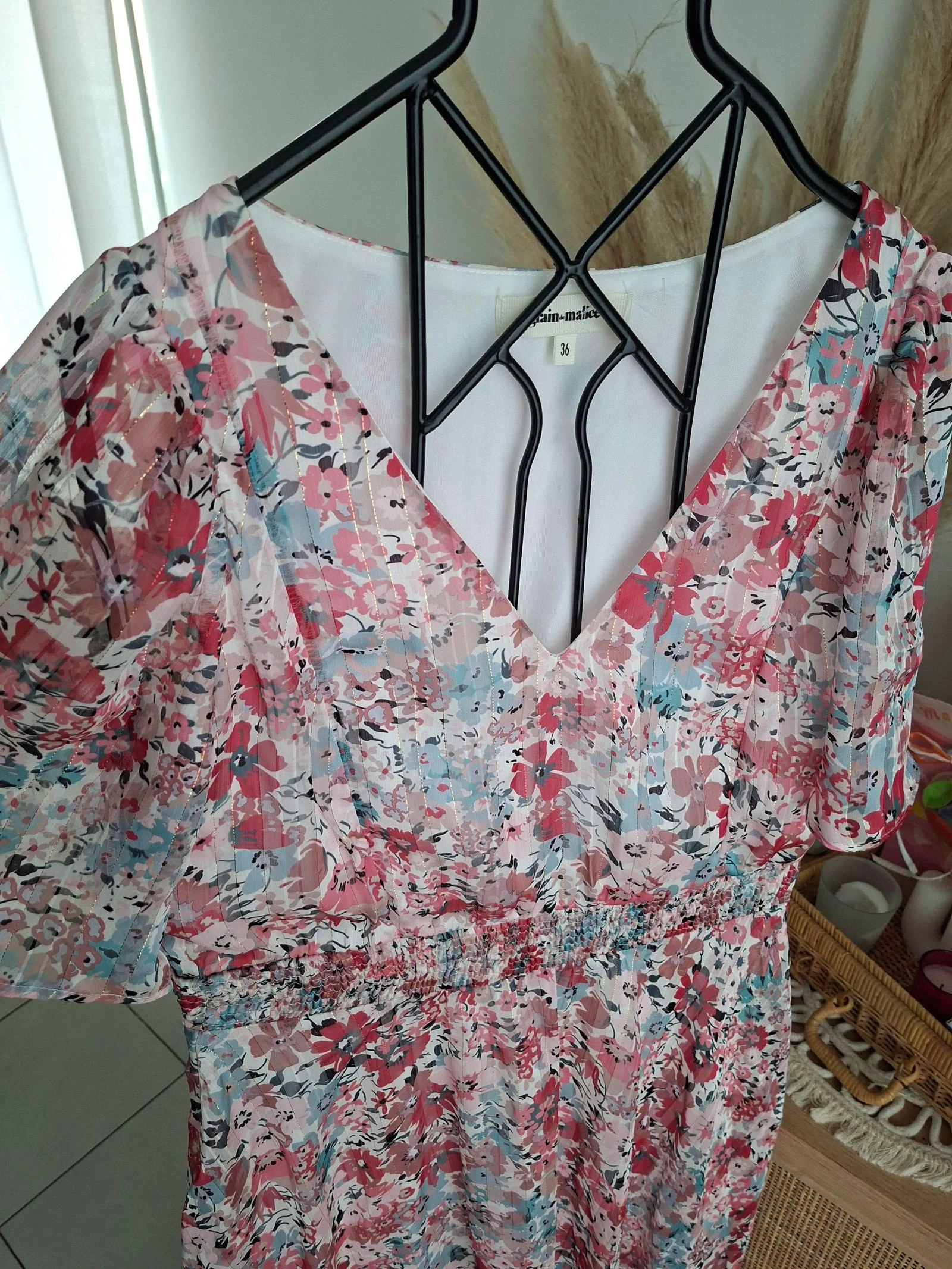 Robe mi longue fleurie , grain de malice t36